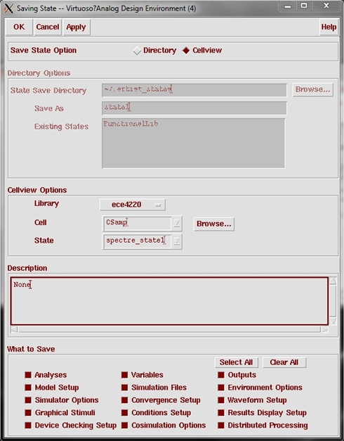 Figure 3. Save the state in your cellview