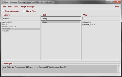 Figure 2. Open cell view from library manager