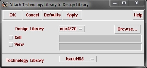 Figure 12. Attach technology file from icfb window