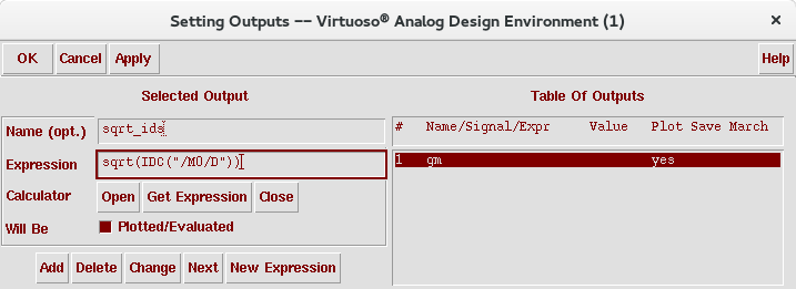 Figure 6. Setup output for square root of IDS.